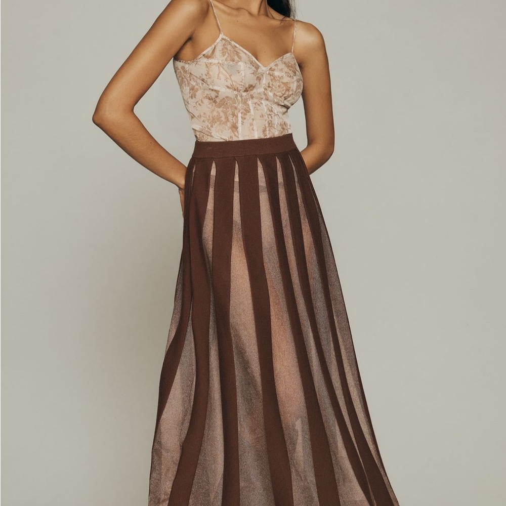 Elegant Brown Maxi Skirt